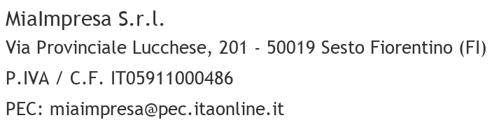 Dati societari del titolare